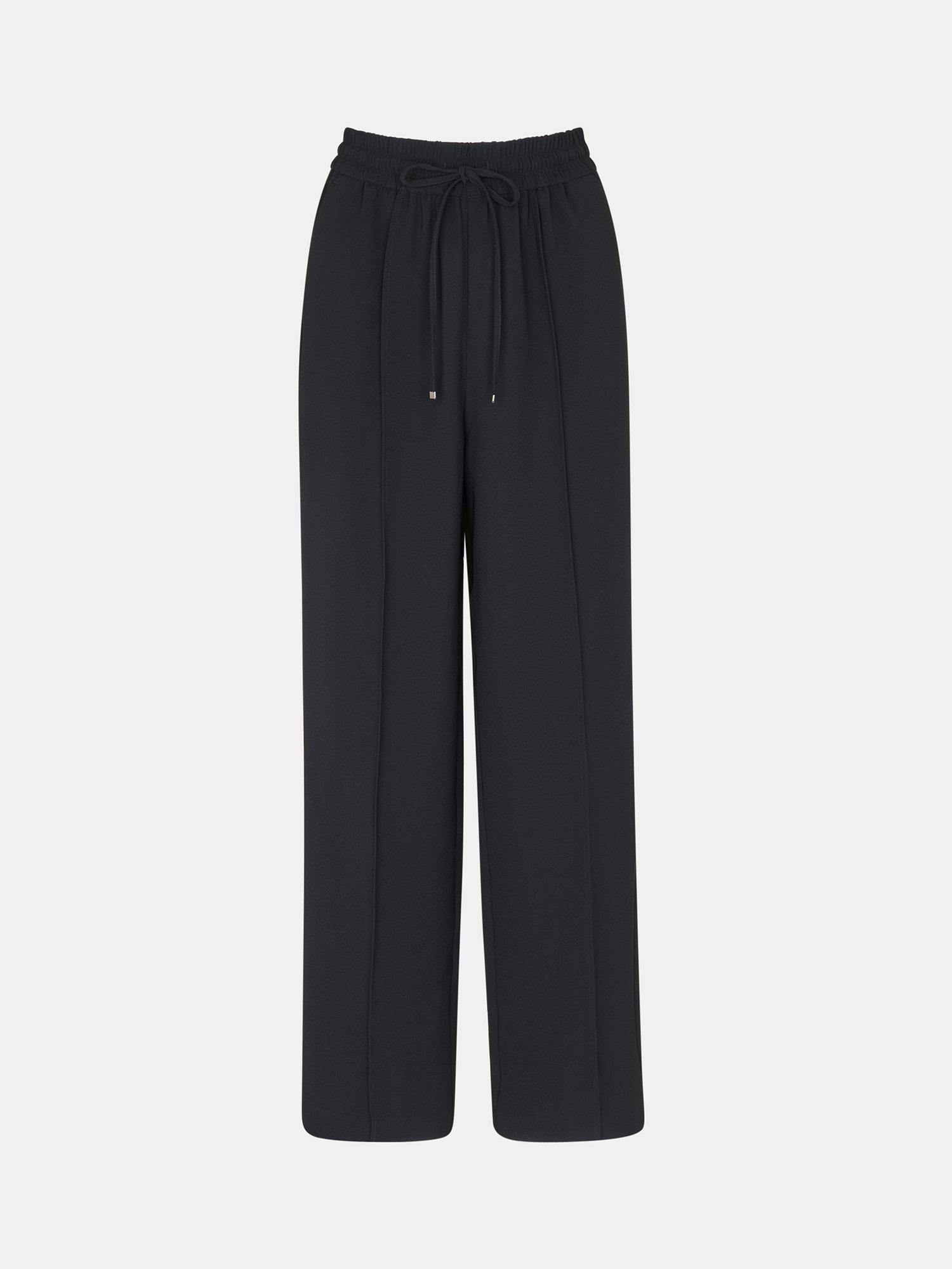 Product image 5 of 5, which shows Whistles Maria Fluid Crepe Trousers, Black, 6