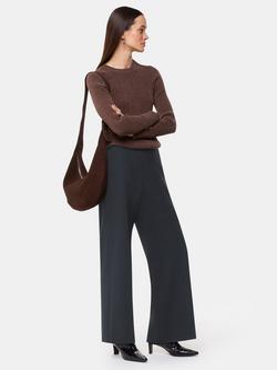 Whistles Petite Louisa Tab Detail Trousers, Black, Black