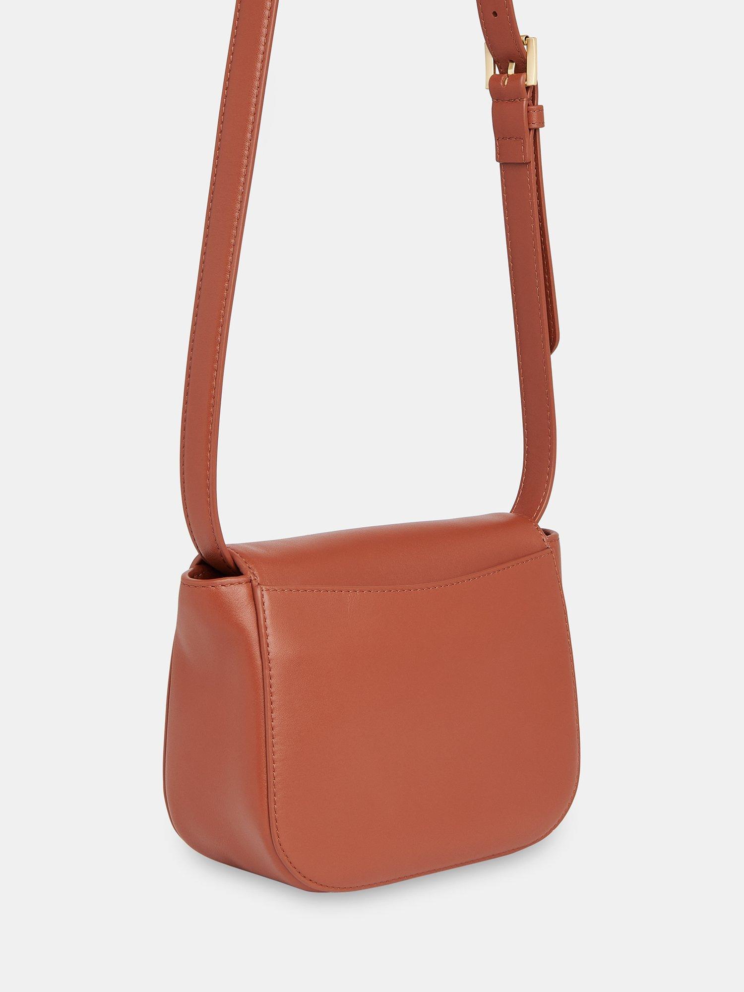 Product image 2 of 5, which shows Whistles Carlota Leather Turnlock Satchel, Brown