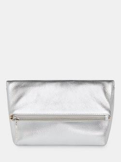Whistles Cecilia Fold Over Make Up Bag, Silver