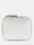 Whistles Lotta Leather Mini Jewellery Box, Silver