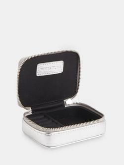 Whistles Lotta Leather Mini Jewellery Box, Silver - view 2, Silver