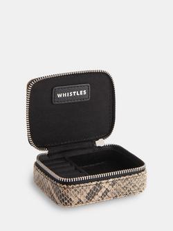 Whistles Lotta Snake Mini Leather Jewellery Box, Multi - view 2, Multi