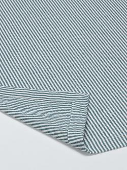 John Lewis Leckford Striped Seersucker Cotton Tablecloth, Blue - view 2, Blue