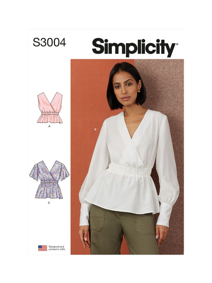 Simplicity Misses' Tops Sewing Pattern, S3004, White