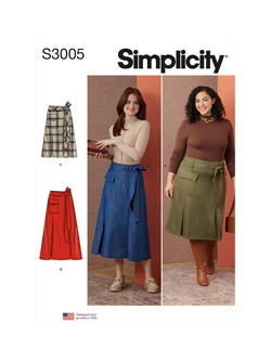 Simplicity Misses' and Women's Skirts Sewing Pattern, S3005, White