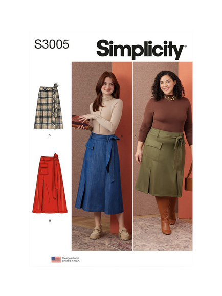 Simplicity Misses' and Women's Skirts Sewing Pattern, S3005, White