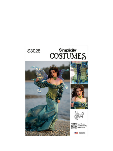 Simplicity Misses' Water Fairy Fantasy Costume Sewing Pattern, S3028, White