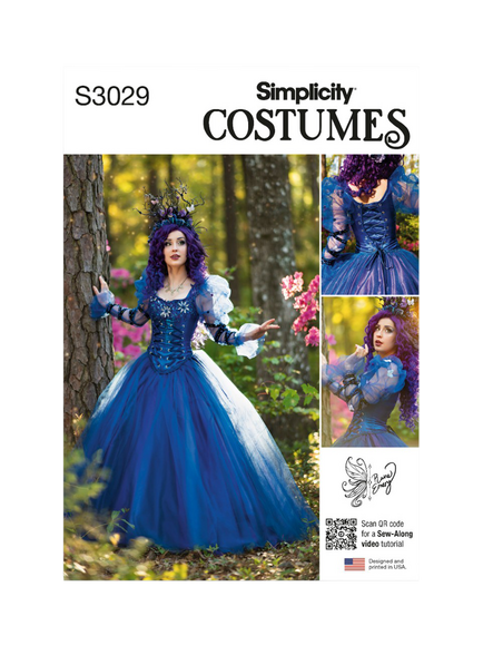 Simplicity Misses' Ball Gown Costume Sewing Pattern, S3029, White