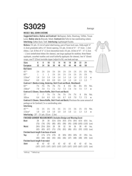 Simplicity Misses' Ball Gown Costume Sewing Pattern, S3029 - view 2, White