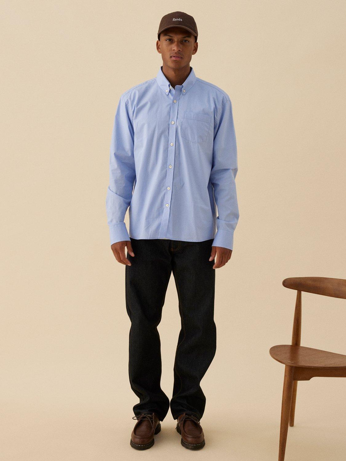 forét Vision Organic Cotton Regular Fit Shirt, Light Blue