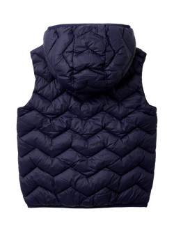 Benetton Kids' Zig Zag Padded Gilet - view 2, Night Blue