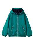 Benetton Kids' Fleece Lined Hooded Jacket, Forest Green