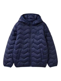 Benetton Kids' Zig Zag Padded Jacket, Night Blue, Night Blue