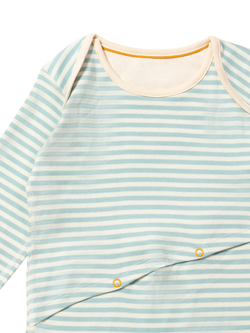 Little Green Radicals Baby Stripe Easy Feeding Adaptive Bodysuit, Powder Blue - view 2, Powder Blue