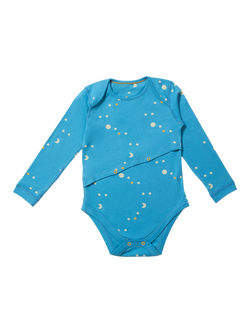 Little Green Radicals Baby Dawn Easy Feeding Adaptive Bodysuit, Blue/Multi, Blue/Multi