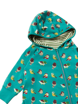 Little Green Radicals Kids' Adaptive Reversible Cotton Bodysuit, Teal/Multi - view 2, Teal/Multi