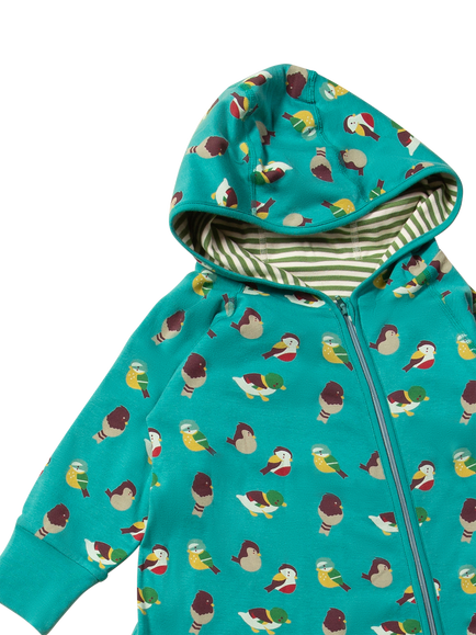Little Green Radicals Kids' Adaptive Reversible Cotton Bodysuit, Teal/Multi - view 2, Teal/Multi