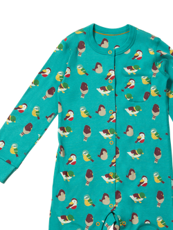 Little Green Radicals Baby Garden Birds Adaptive Onesie, Teal/Multi - view 2, Teal/Multi