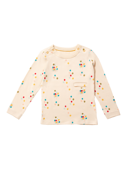 Little Green Radicals Baby Rainbow Balloons Easy Feeding Adaptive Long Sleeve Top, Cream/Multi, Cream/Multi