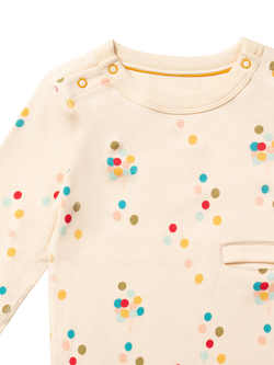 Little Green Radicals Baby Rainbow Balloons Easy Feeding Adaptive Long Sleeve Top, Cream/Multi - view 2, Cream/Multi