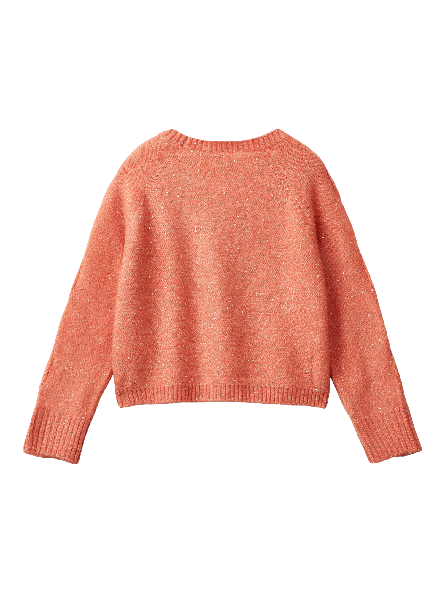 Benetton Kids Sequin Cropped Jumper Peach