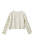 Benetton Kids' Sequin Cropped Jumper, Cream