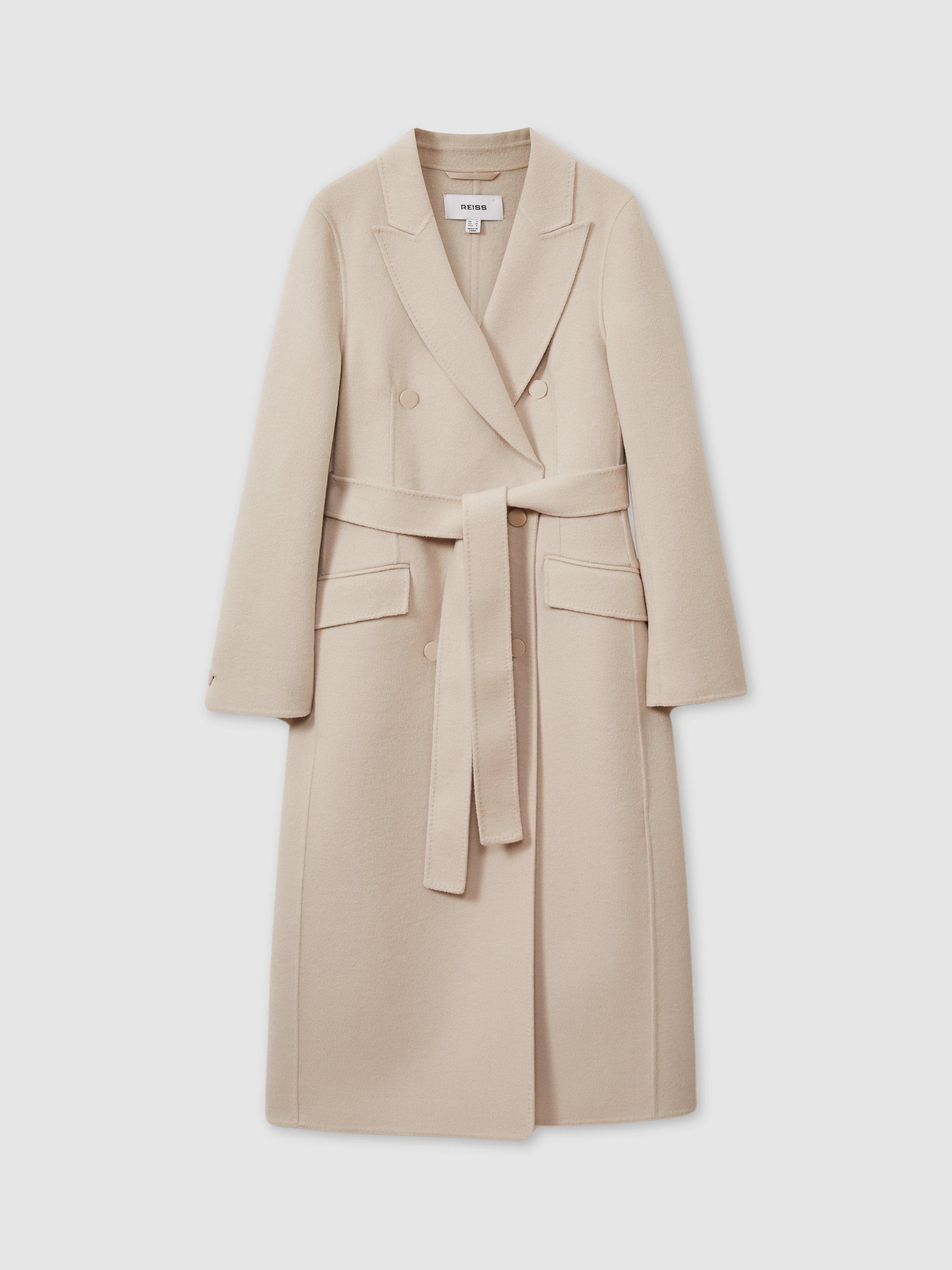 Product image 3 of 5, which shows Reiss Maeve Wool Blend Coat, Neutral, 6