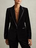 Reiss Parisa Velvet Single Breasted Suit Blazer