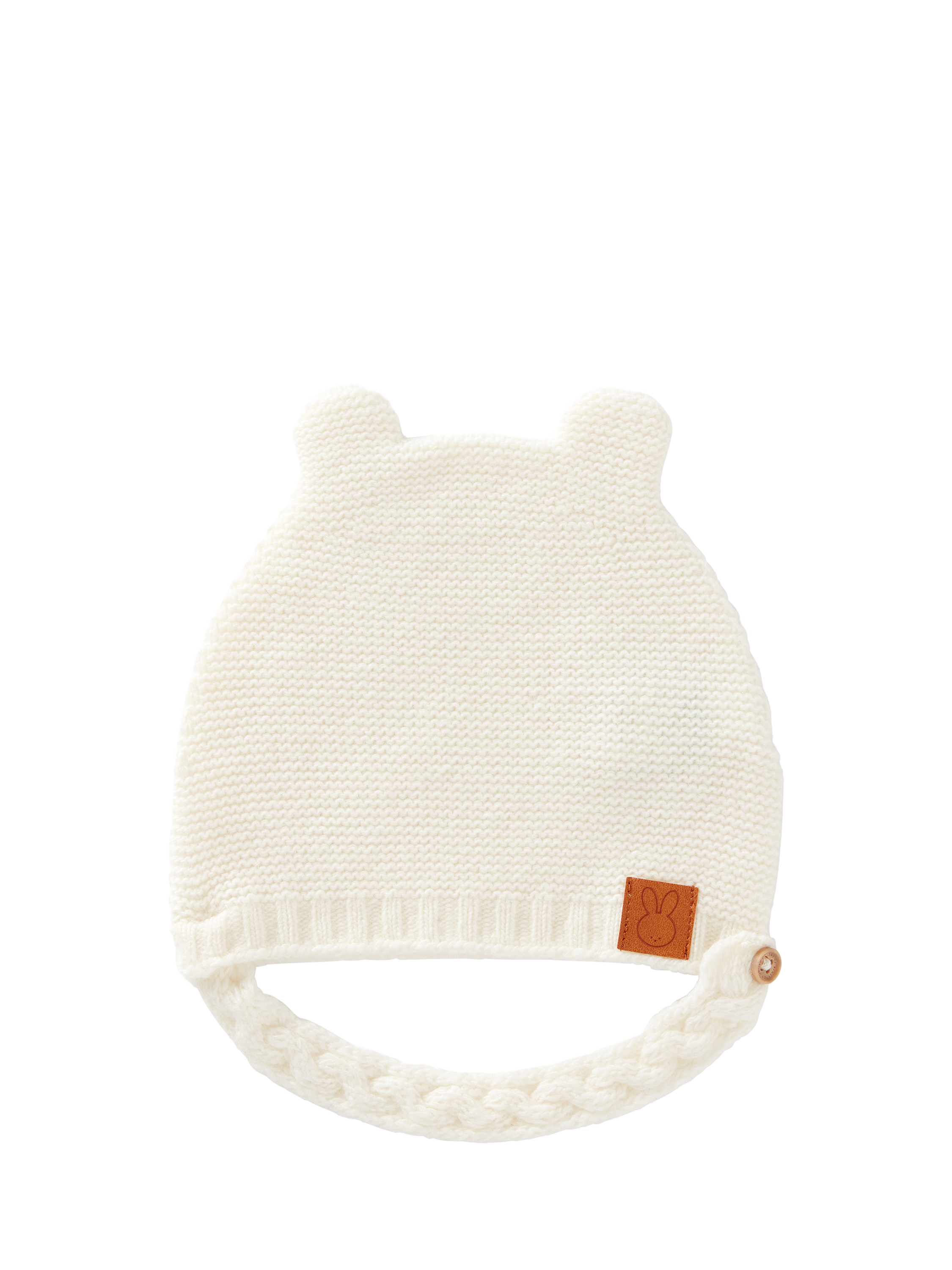 Benetton Kids' Wool Cashmere Blend Ear Accent Beanie, Cream