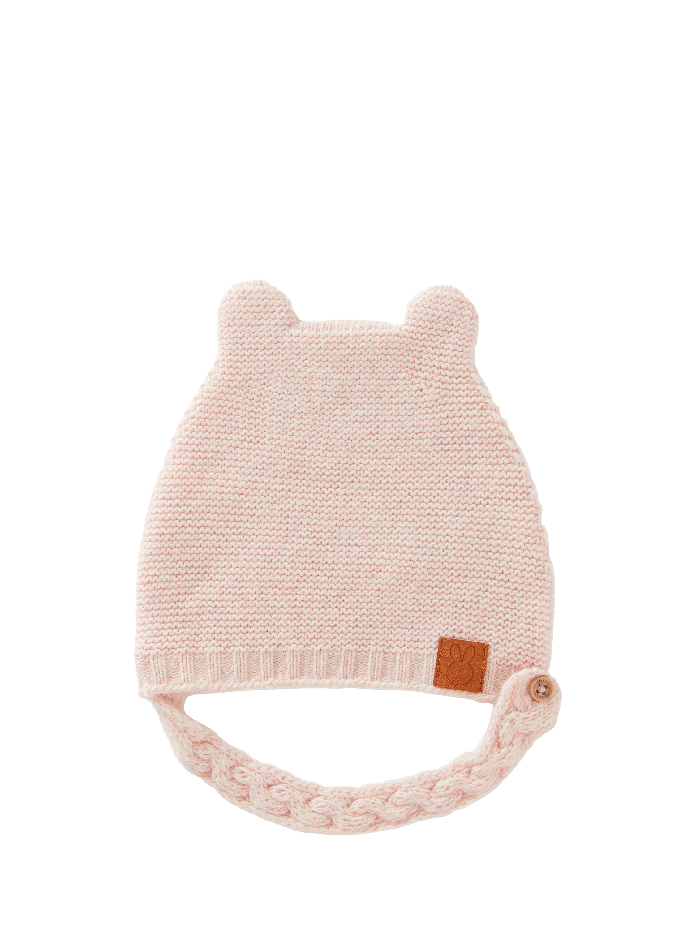 Benetton Kids' Wool Cashmere Blend Ear Accent Beanie, Pink