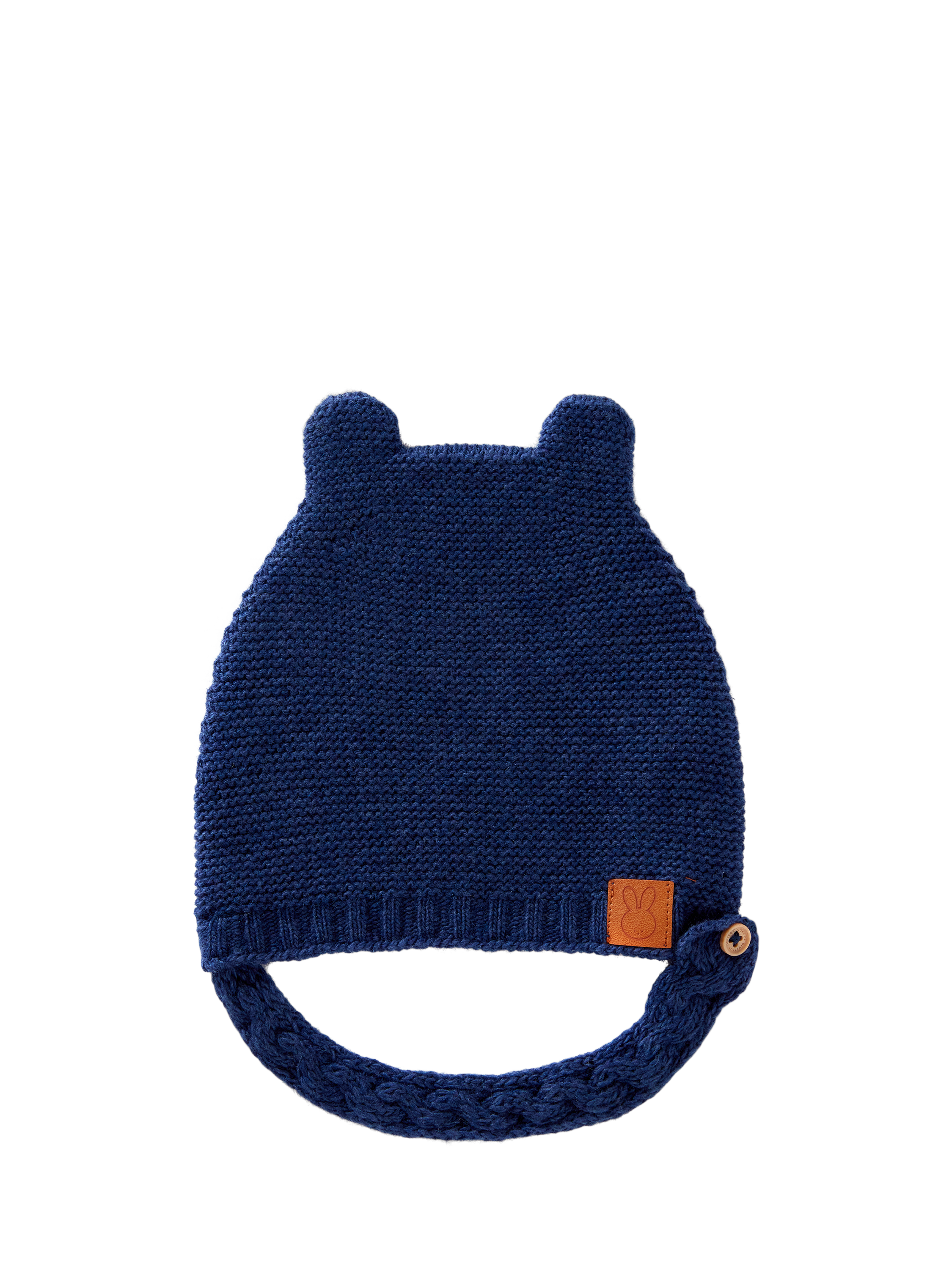 Benetton Kids' Wool Cashmere Blend Ear Accent Beanie, Blue