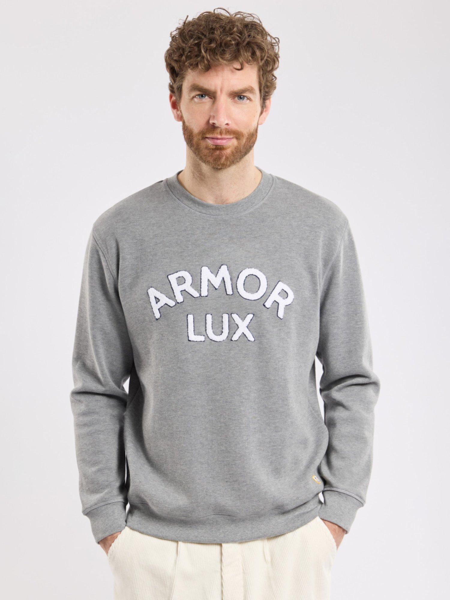 Product image 3 of 6, which shows Armor Lux Crew Neck Sweatshirt, Misty Grey/Boucle, S