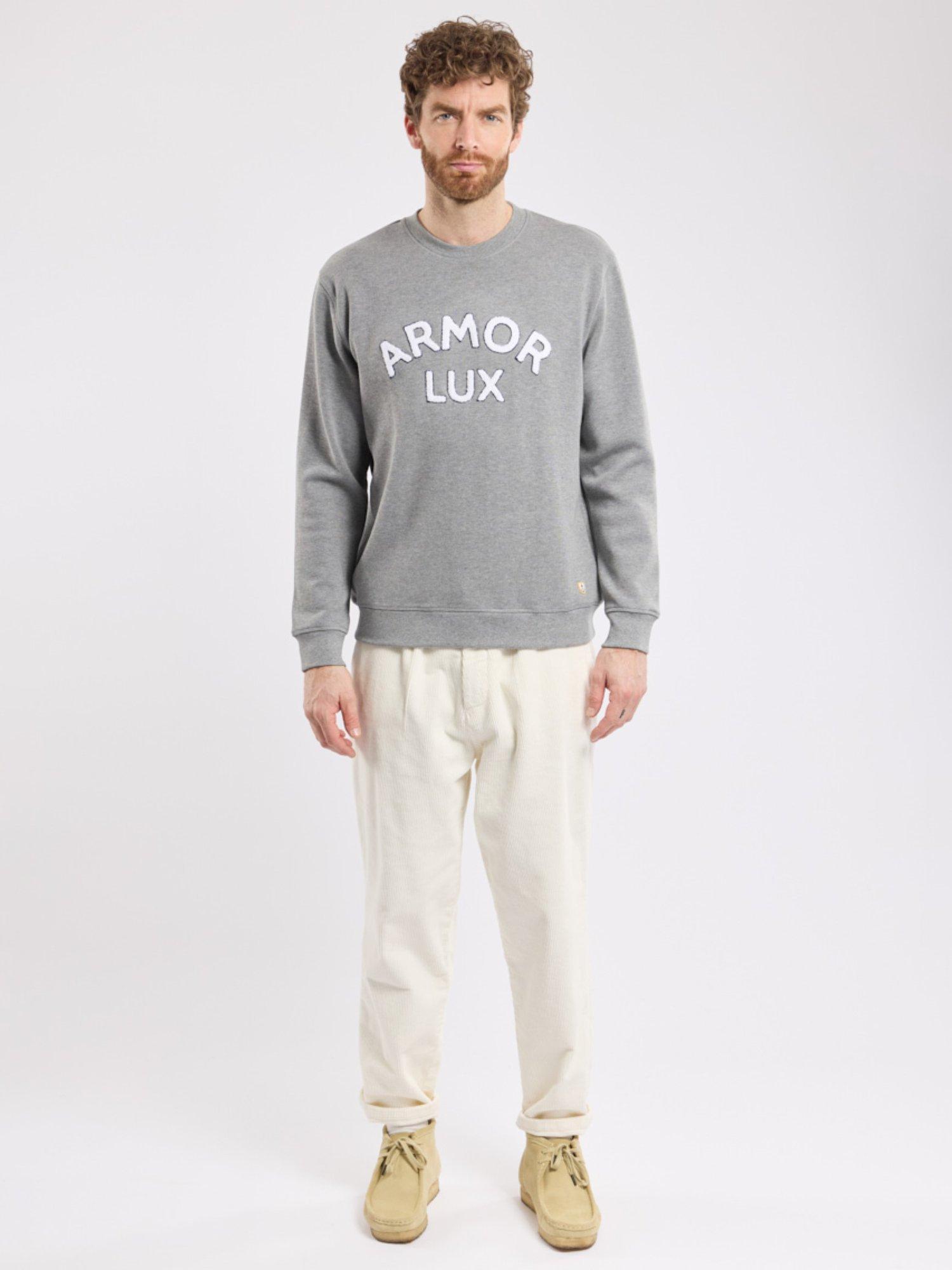 Product image 2 of 6, which shows Armor Lux Crew Neck Sweatshirt, Misty Grey/Boucle, S