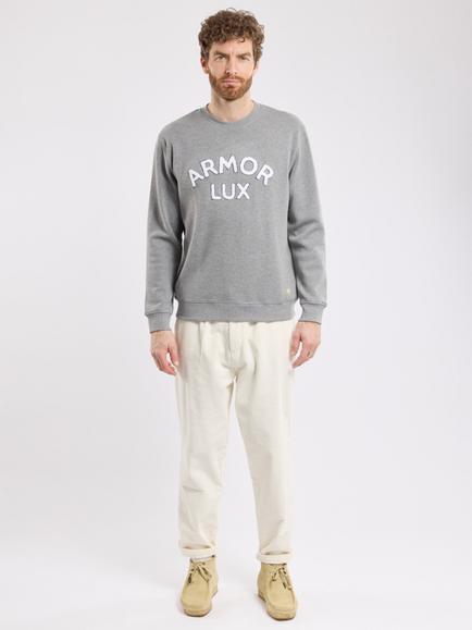 Armor Lux Crew Neck Sweatshirt, Misty Grey/Boucle - view 2, Misty Grey/Boucle