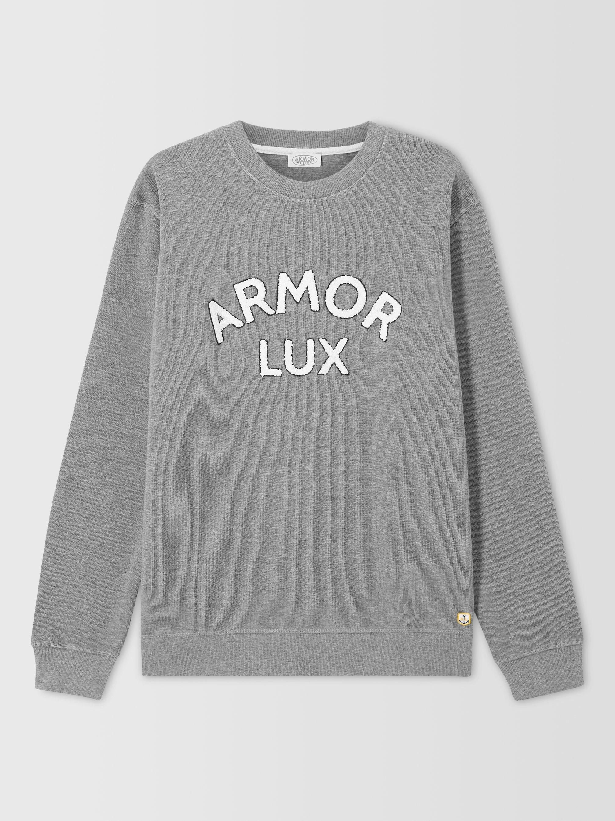 Product image 4 of 6, which shows Armor Lux Crew Neck Sweatshirt, Misty Grey/Boucle, S