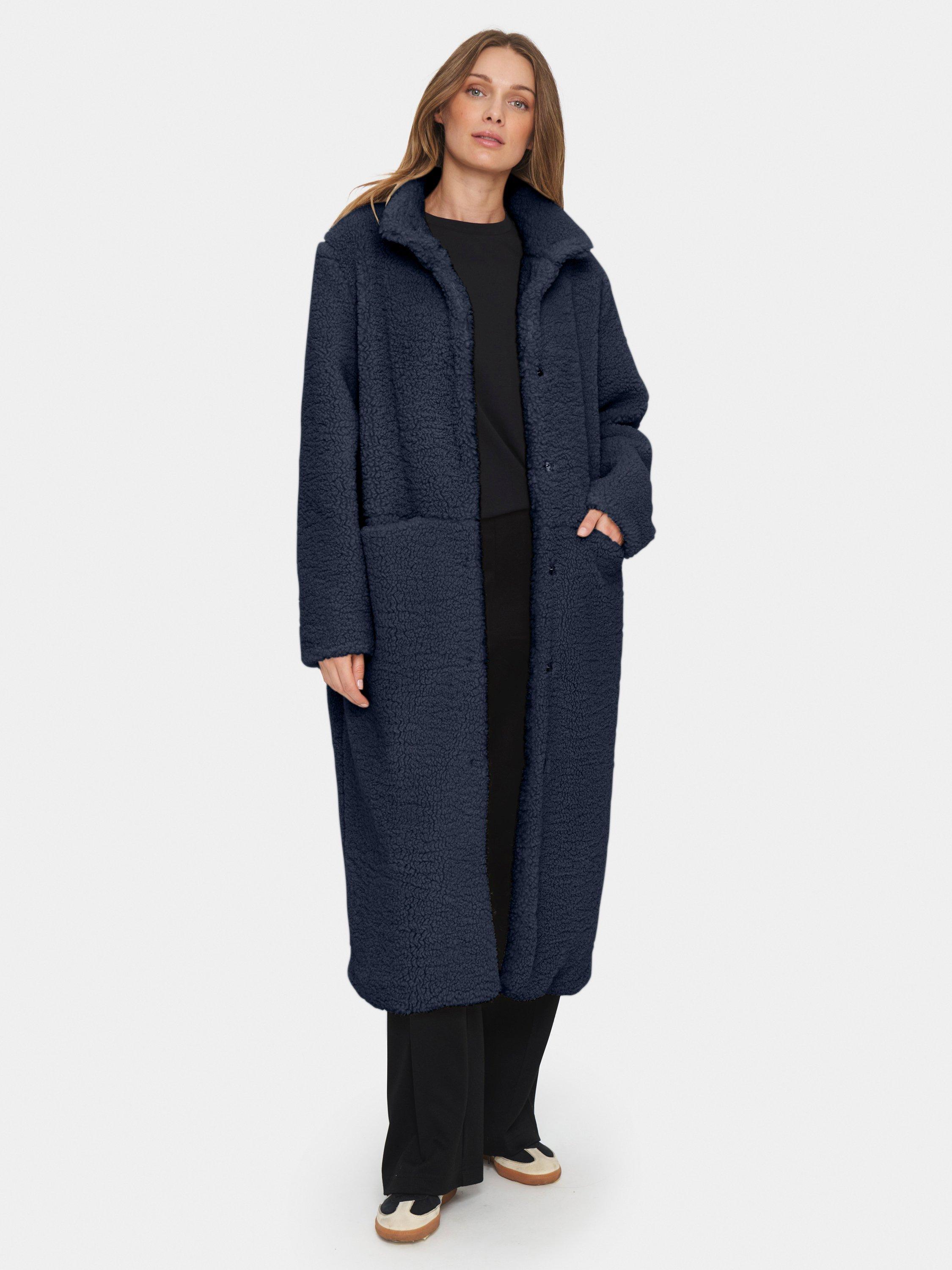 Product image 1 of 4, which shows Saint Tropez Felicia Teddy Coat, Ombre Blue, XS