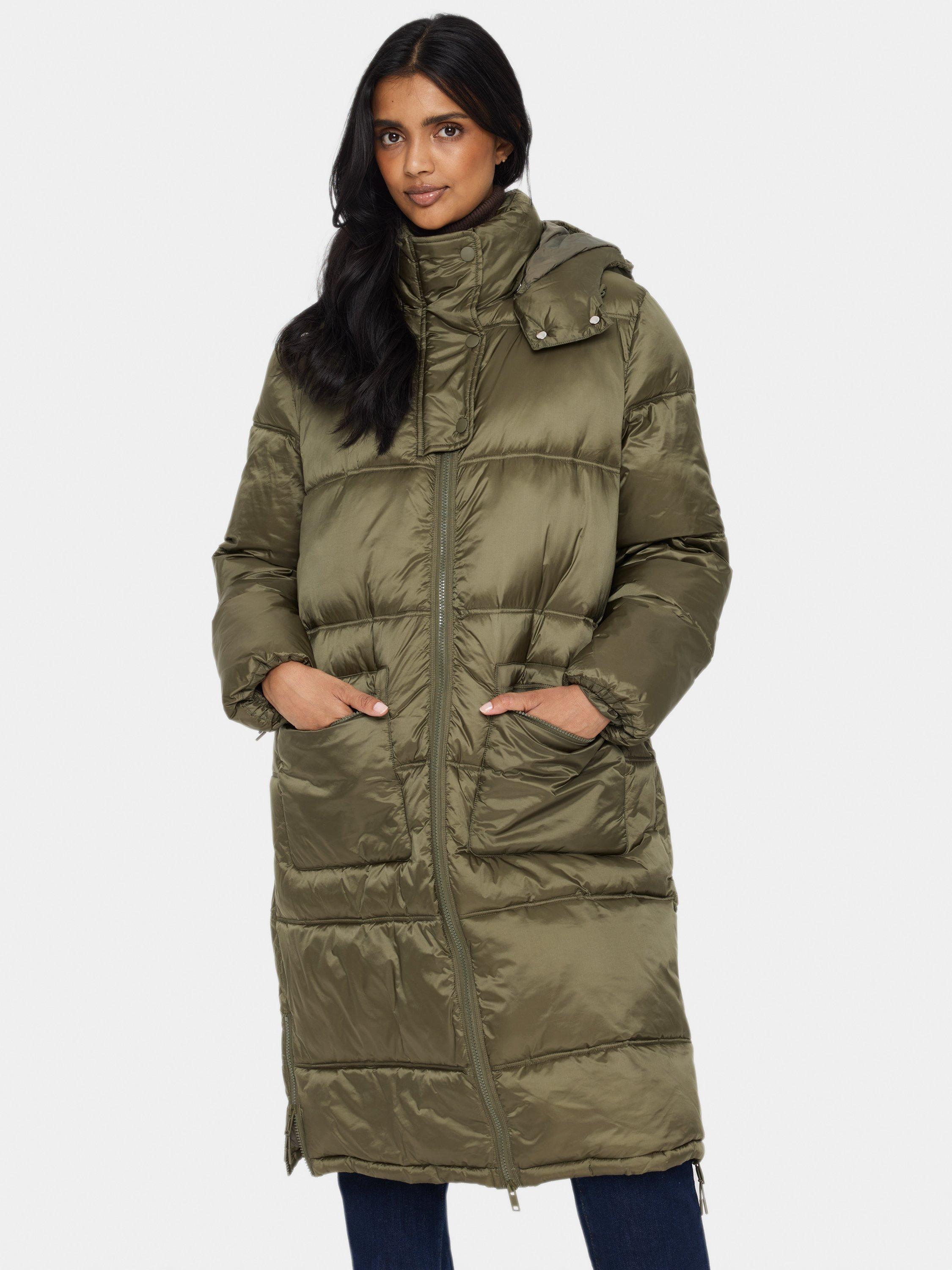 Product image 1 of 6, which shows Saint Tropez Frances Puffer Coat, Olive, XS