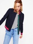 Boden Boiled Wool Rich Bomber Jacket, Navy