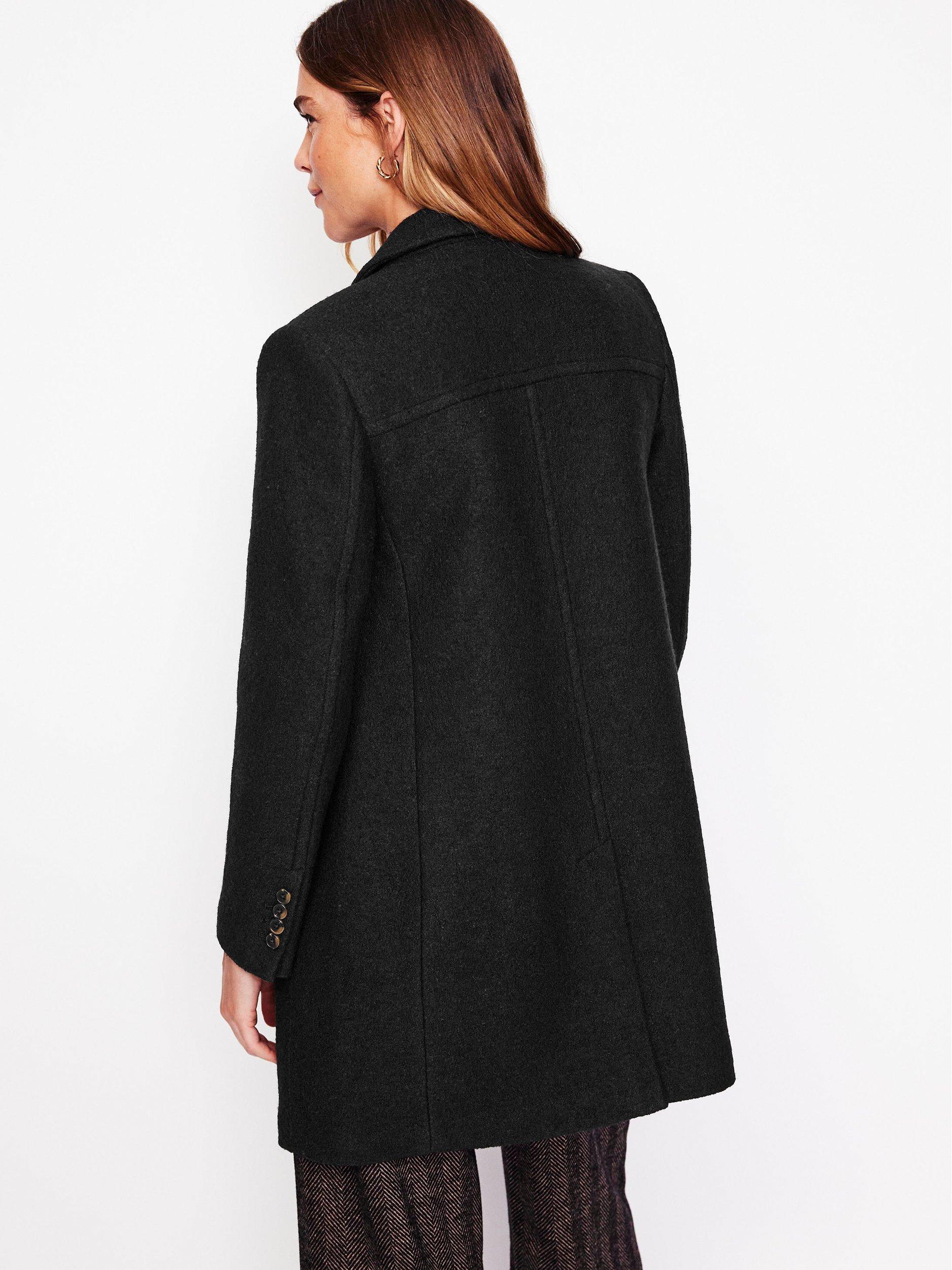 Product image 3 of 5, which shows Boden Lincoln Textured Wool Rich Coat, Black, 10