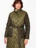 Boden Quilted Belted Coat, Khaki