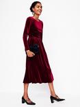 Boden Thea Velvet Jersey Dress, Cabernet