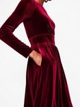 Boden Thea Velvet Jersey Dress, Cabernet