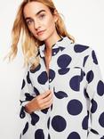 Boden Connie Relaxed Polka Dot Shirt, Navy