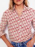 Boden Sienna Graphic Shirt, Red/Ivory