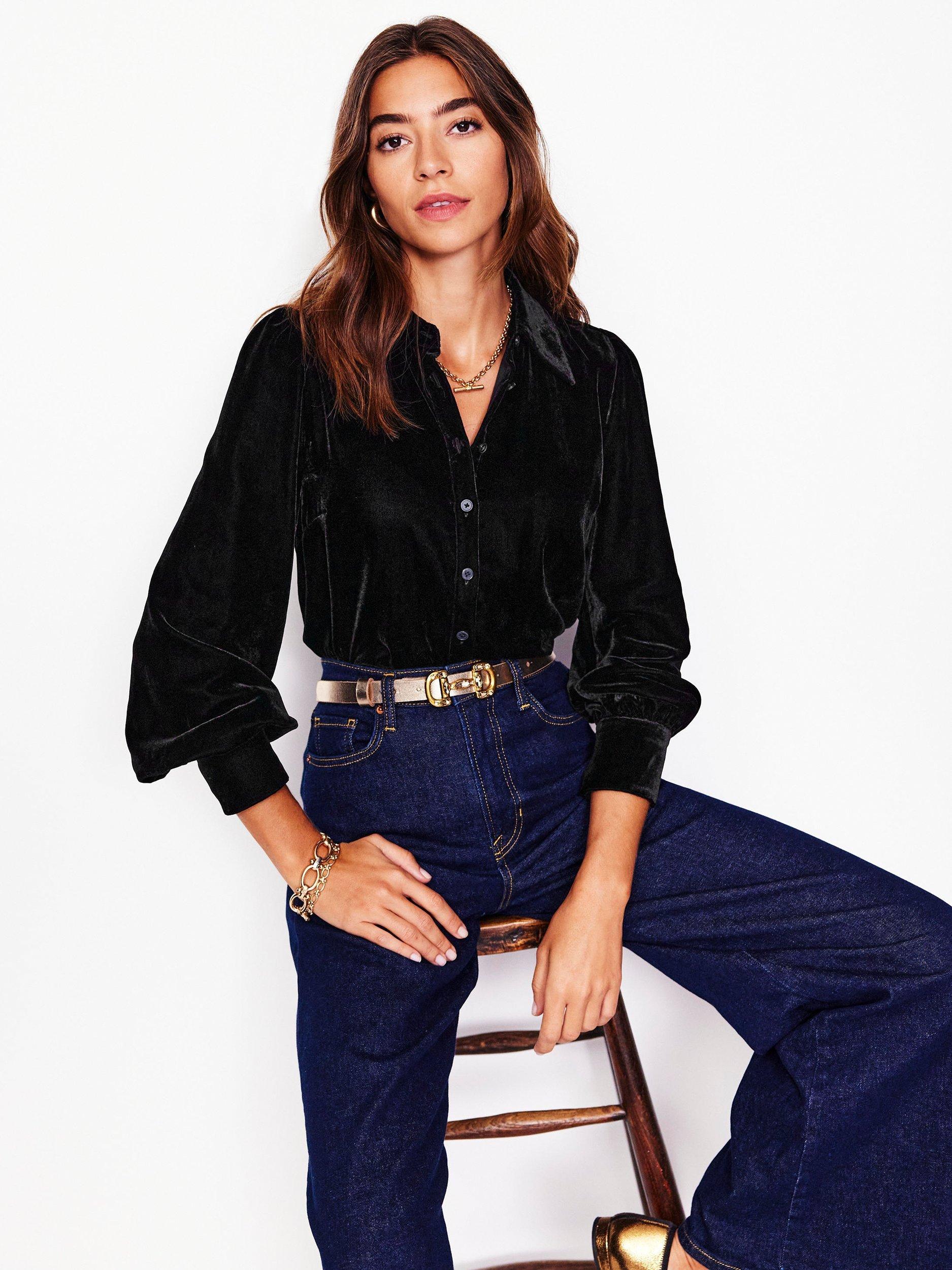 Boden Velvet Shirt, Black