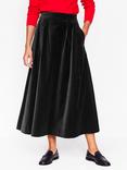 Boden Angelica Velvet Skirt, Black