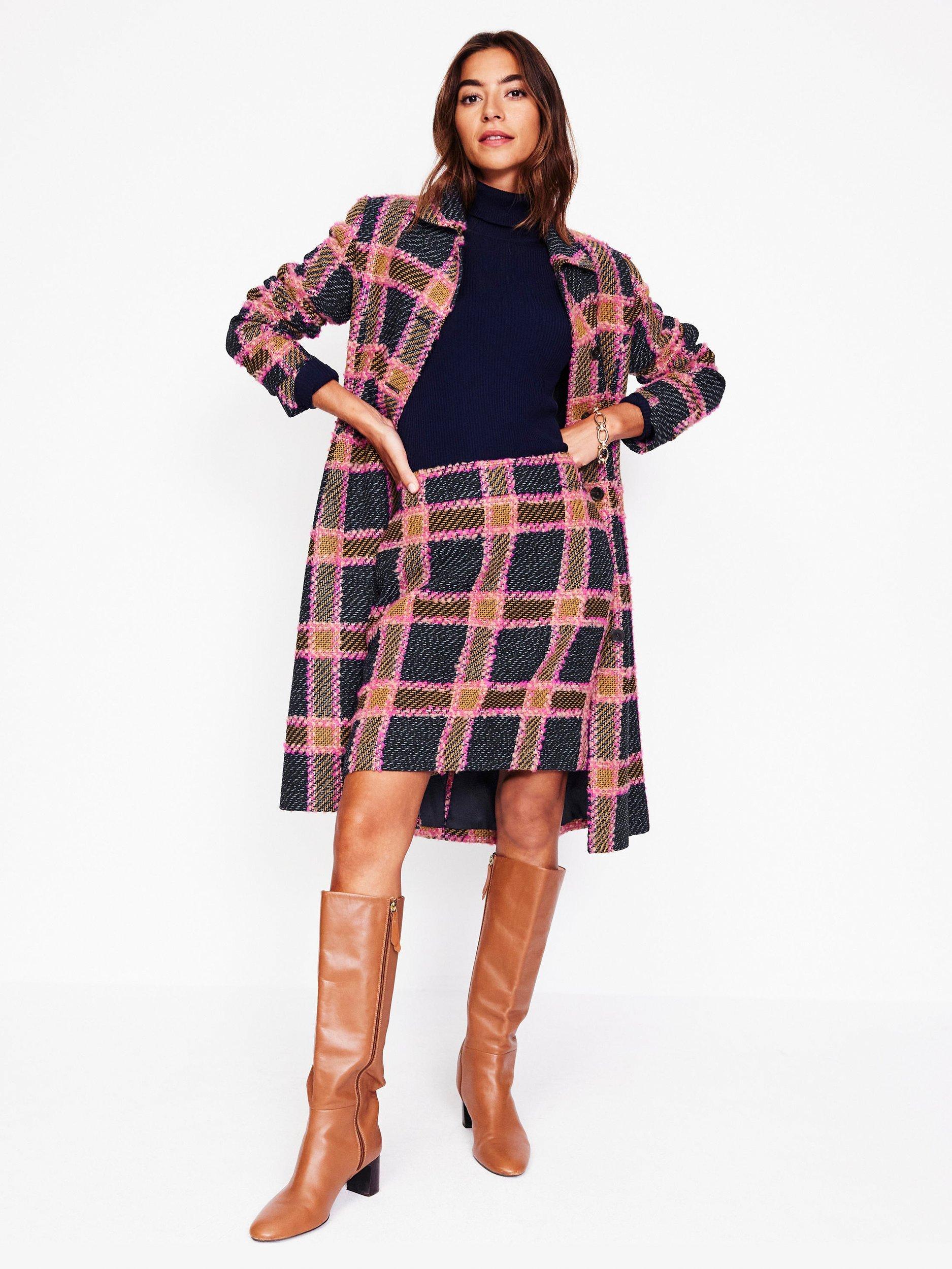 Boden Estella Check Mini Skirt, Multi