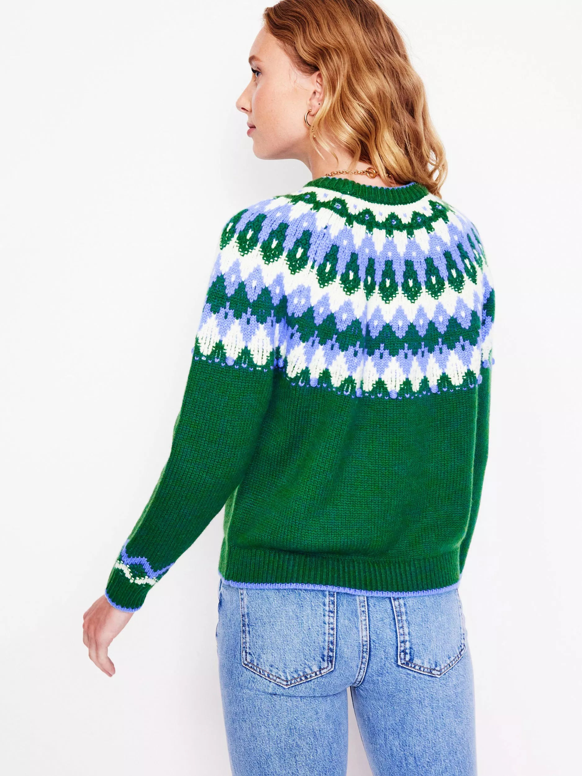 Pull Eleanor Fair Isle – Bleu brume marine Fair Isle