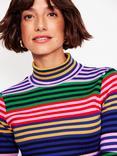 Boden Anna Stripe Ribbed Roll Neck Top, Multi